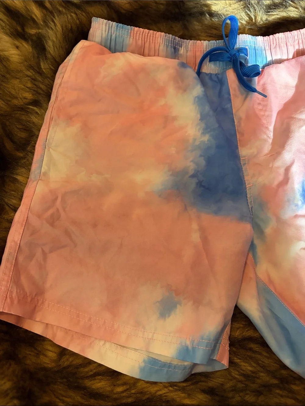 Chemistry Skeleton Surfer Tie-Dyed Men’s Mesh Lined Swim Trunks Size S